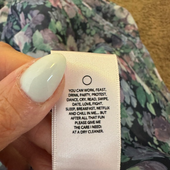 Selkie The Nirvana Royal Puff Sleeve Dress Fit Flare Chiffon Secret Garden M NEW - Picture 9 of 13